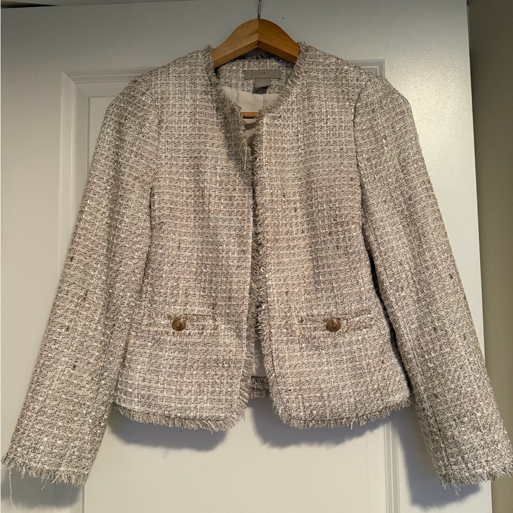 H&M Women's Textured Blazer - Cream